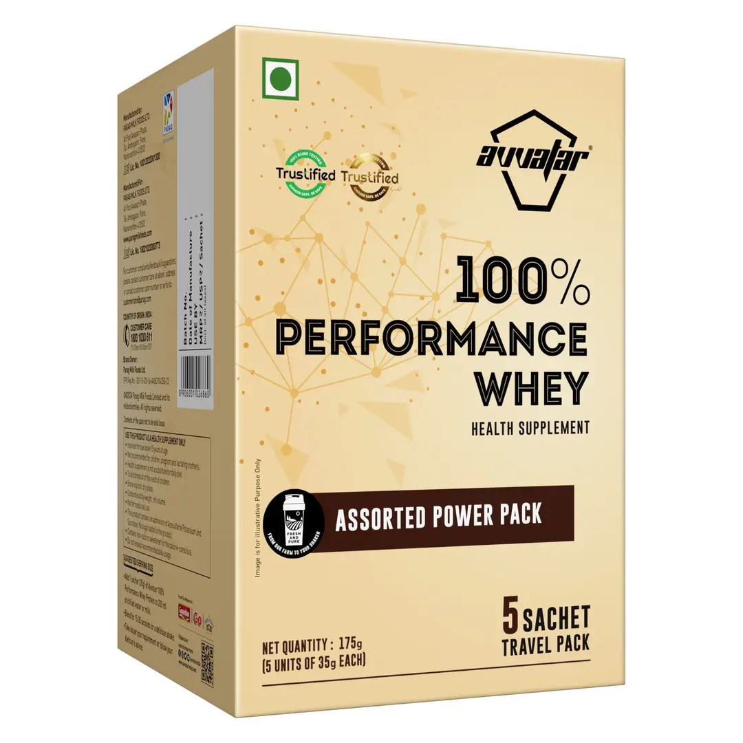 Avvatar Performance Whey Protein (Travel Pack) for Building Strength and Enabling Muscle Growth