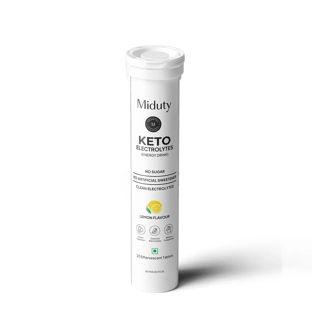 Miduty Keto Electrolytes with Magnesium, Sodium for Faster Hydration - Pack of 1 (20 Effervescent Tablets)