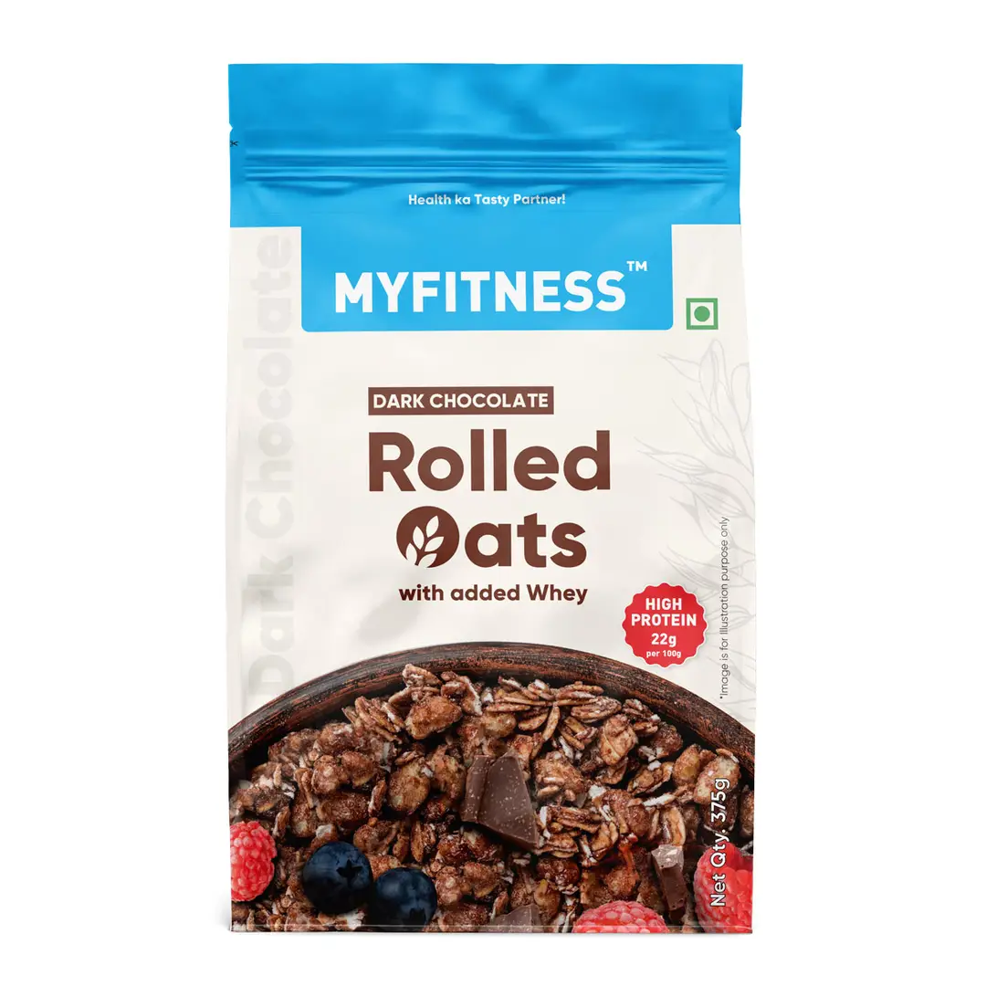 MyFitness Dark Chocolate Rolled Oats with Added Whey for Weight Management - 375 gm