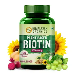 Himalayan Organics Plant Based Biotin 10,000mcg for Healthy Skin & Hair icon