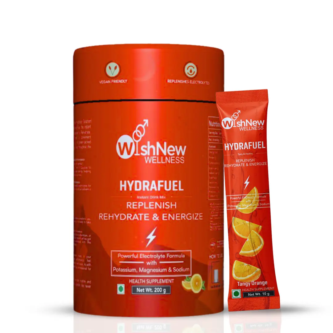 Wishnew Wellness Hydrafuel for Replenish, Rehydrate and Energize - Orange (200gm)