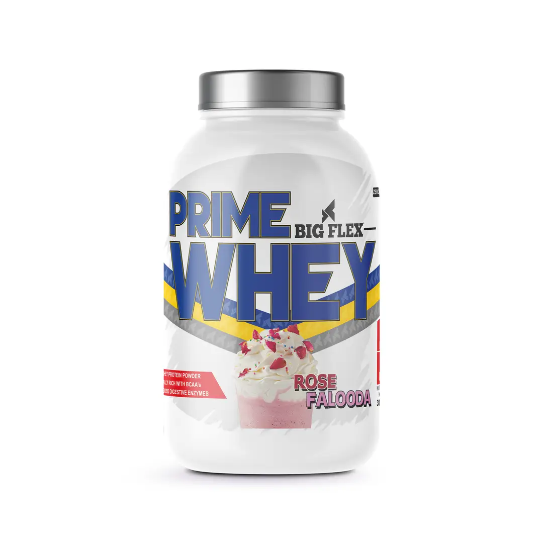 Bigflex Prime Whey Protein Powder for Muscle Building and Recovery - Rose Falooda,1 Kg