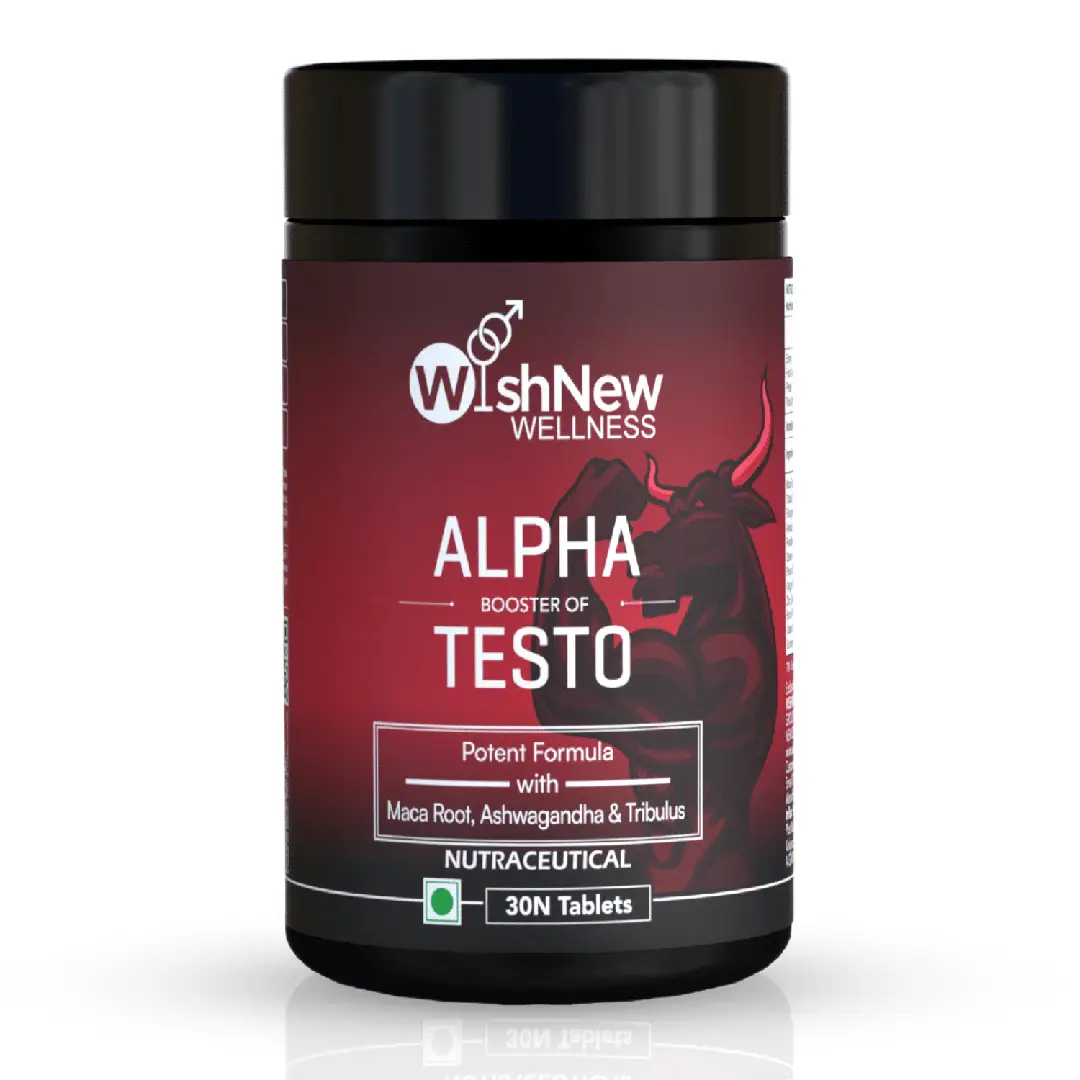 Wishnew Wellness Alpha Booster Of Testo with Maca Root Extract for Testosterone Booster And Vitality - Pack of 1(30 Tablets)