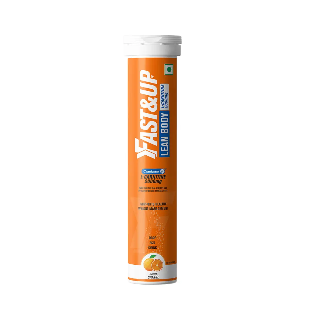Fast&Up Lean Body with L Carnitine 2000mg for Converting fat into Energy - Orange,20 Effervescent Tablets