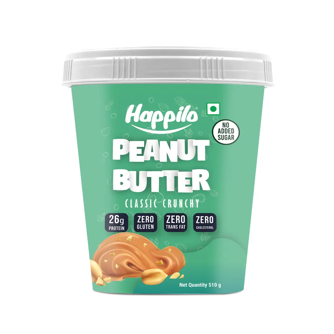 Happilo Classic Peanut Butter for Weight Management - Classic Crunchy,510 gm