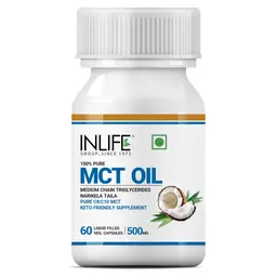 INLIFE - Pure MCT Oil C8 C10 Keto Diet Friendly Advanced Products, Weight & Fat Management Food Supplement, 500mg - 60 Vegetarian Capsules icon