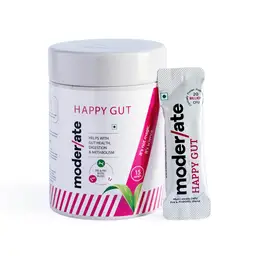 Moderate Happy Gut Pre & Probiotic with 20 Billion CFU, 9 Diverse Probiotics + Prebiotics + Fiber(FOS) for Promoting Gut Health, Digestion and Metabolism