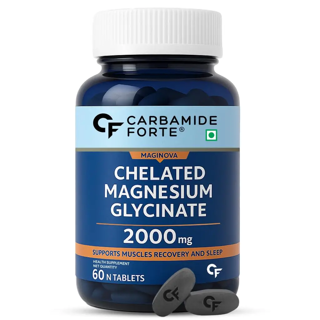 Carbamide Forte - Chelated Magnesium Glycinate 2000mg Per Serving Supplement - Pack of 1 (60 Tablets)