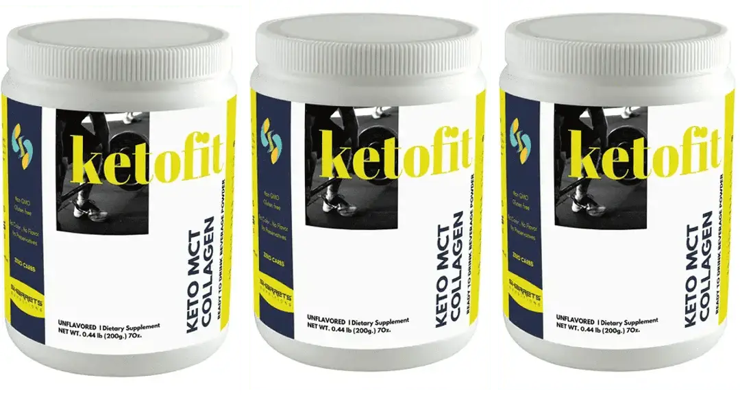 Sharrets Ketofit - Hydrolyzed Fish Collagen Peptides & Coconut Mct Oil Powder- 200g, Unflavored - Pack of 3 (600 gm)