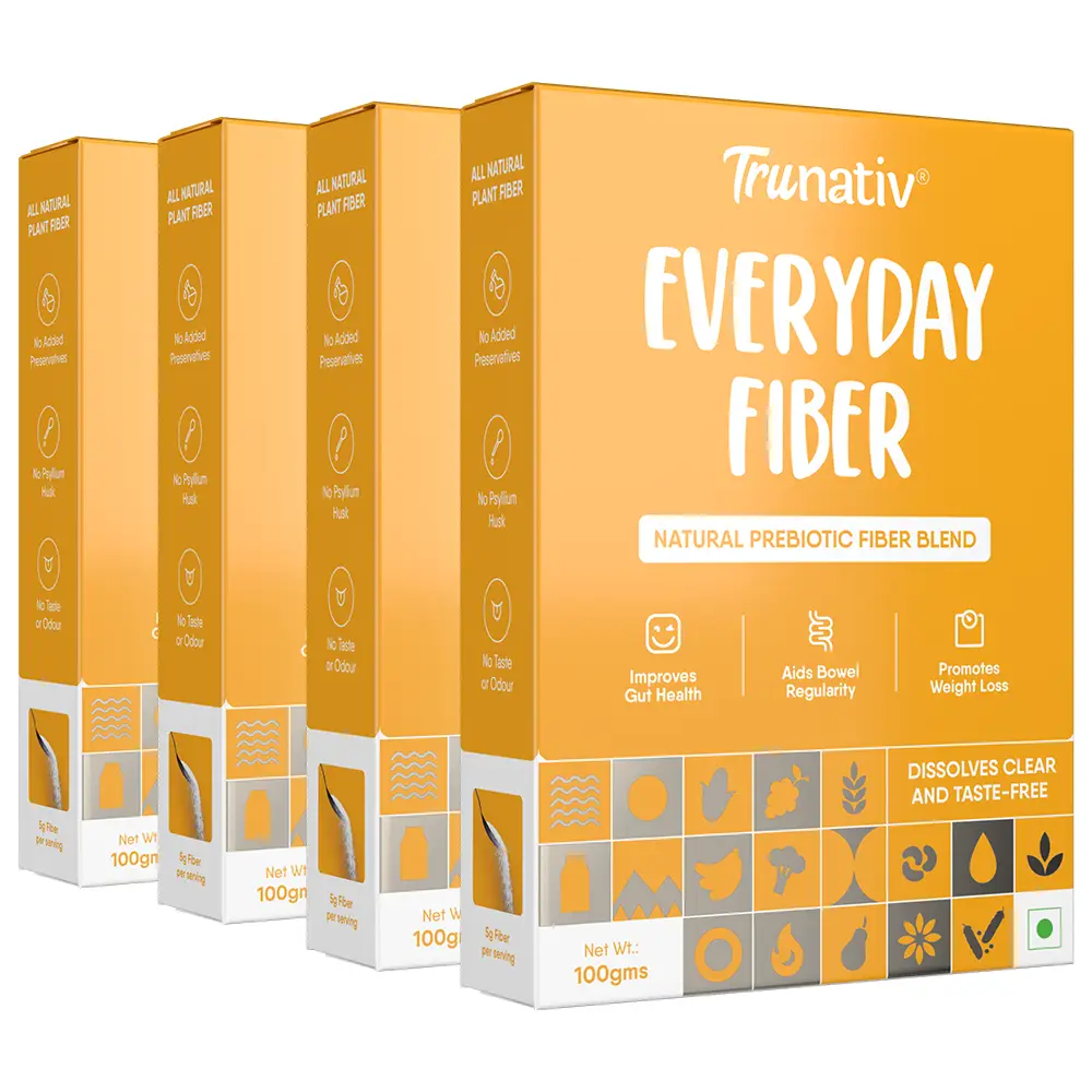 TruNativ Everyday Fiber Non-GMO & Gluten Free For Enhancing Digestive Health, Unflavoured | Plant Based Fibre Helps Weight Loss, Regulate Blood Sugar & Cholesterol Levels | Easy To Use| 100g - 400 gm