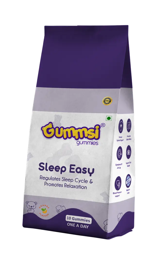 Gummsi Sleep Easy with Melatonin for Sleep and Nerve Relaxation - Pack of 1 (10 Gummies)