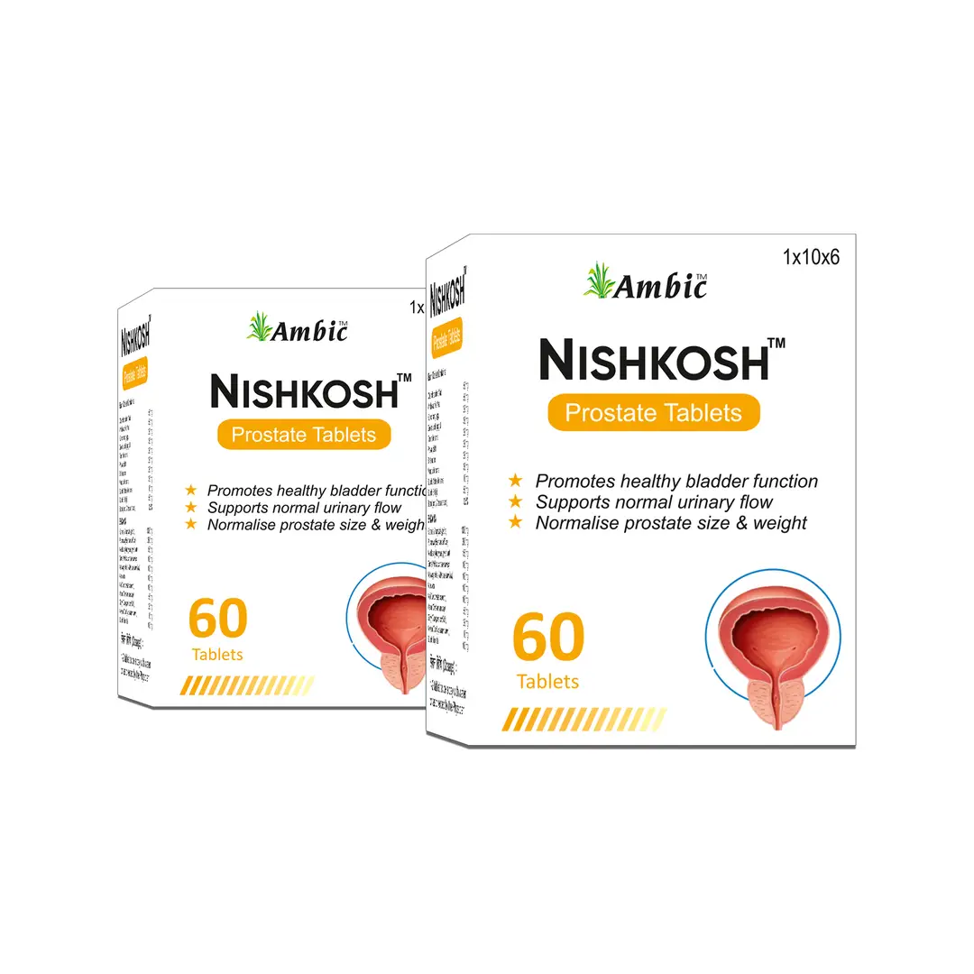 Ambic Wellness Nishkosh for Prostate Health and Bladder Control - Pack of 2 (120 Tablets)