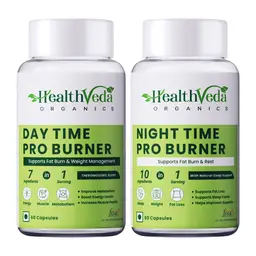 Health Veda Organics Day & Night Fat Burner for Metabolic Support and Weight Loss Support