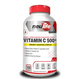 Neulife Vitamin C Tablets 500mg With D3 1000IU + Zinc for Relieving Fatigue icon