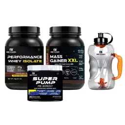 Beyond Fitness - Performance Whey Protein Powder + Mass Gainer XXL + Super Pump Pre Workout (Combo) -with 1500ml shaker - for Muscle Growth, Weight Management and Endurance. icon