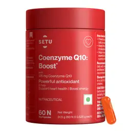Setu Coenzyme Q10 Boost - 125Mg | Powerful Antioxidant Ubiquinol, High Strength & Naturally Fermented High Absorption , Supports Immunity, Heart Health, Brain Function & Boosts Cellular Energy icon
