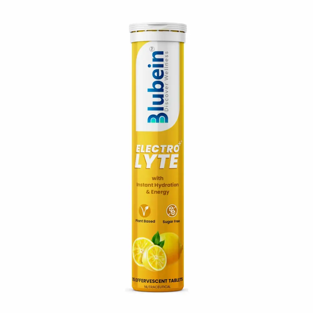Blubein - Electrolyte + - With Sodium, Vitamin C - For Instant Hydration, Energy Booster - Pack of 1 (20 Effervescent Tablets)