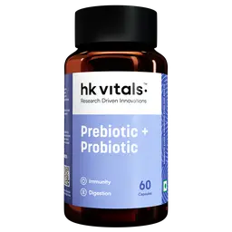 HK Vitals Pre & Probiotics, Prebiotic and Probiotic with 30 Billion CFU & 100mg Prebiotics for Improved Digestion and Immunity