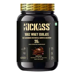 Kickass 100% Whey Protein Isolate- Ultra-Filtered, Imported Whey Isolate, With Digestive enzyme and Immunity boosters, Fast Absorbing for Muscle Growth and Recovery icon