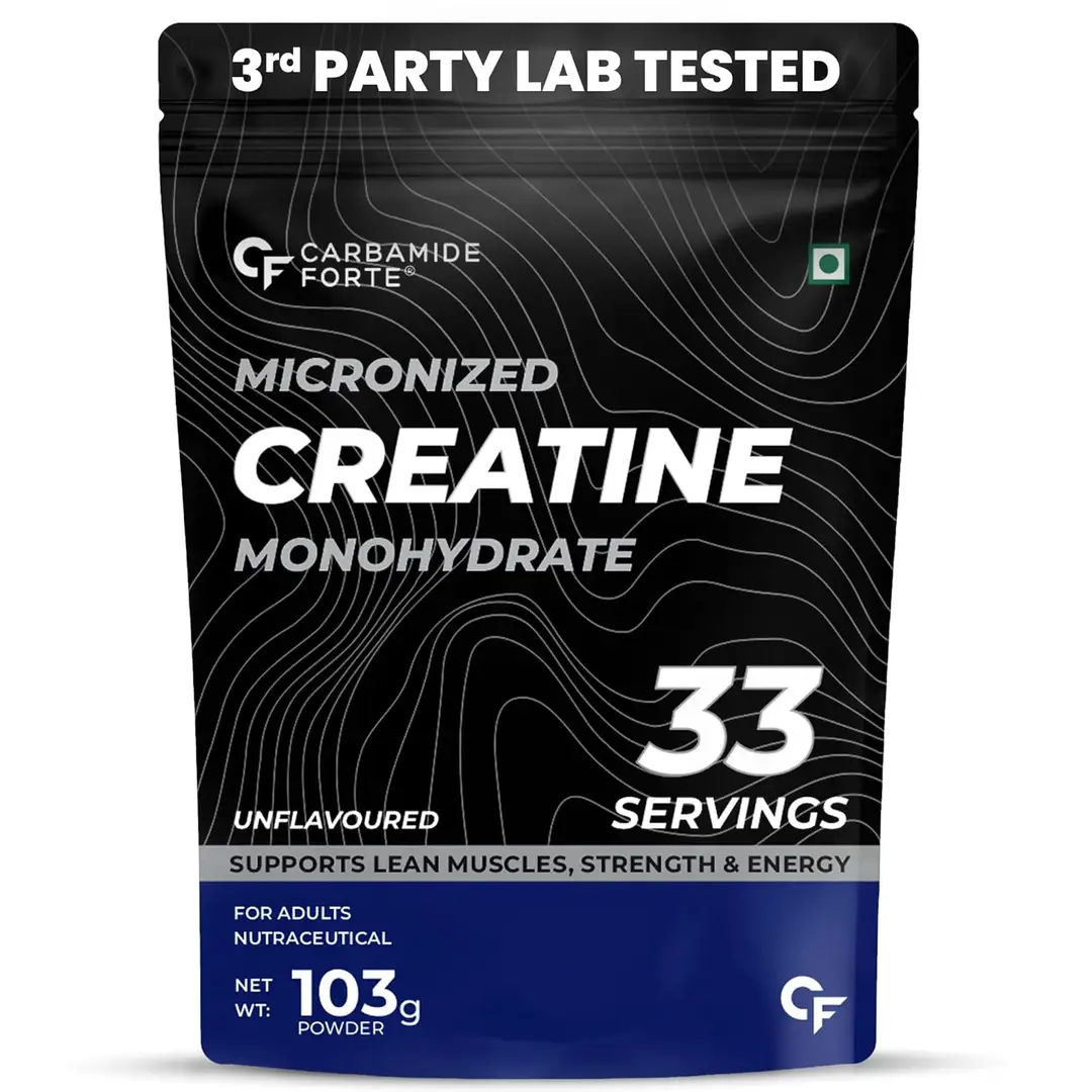 Carbamide Forte Creatine Mono hydrate Powder | Micronized Monohydrate Creatine 103gm | Micronized Monohydrate Supplement for Lean Muscle, Strength & Energy - Unflavoured,103 gm