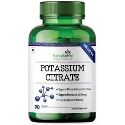 Simply Herbal Potassium Citrate Supplement Tablets- 99 MG to Support Healthy Nervous System and Promote Muscle Function for Men Women Senior citizens - 90 Capsules icon