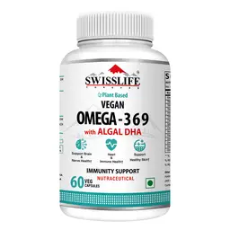 SwissLife Forever Vegan Omega 3 6 9 with Algal Oil for Bone and Muscle Health Support icon