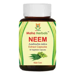 Maha Herbals -  Neem Extract Capsules - With Azadirachta indica - For Skin Problems, Skin Healthy And Glowing