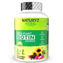 Naturyz VEDA Triple Plant Biotin with Sesbania Agati and Suryamukhi for Stronger and Increased Hair Density