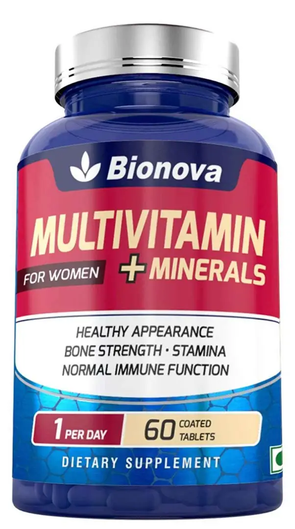 Bionova Multivitamins for Women with Minerals for Energy, Immunity and Bone Strength - Pack of 1 (60 Tablets)